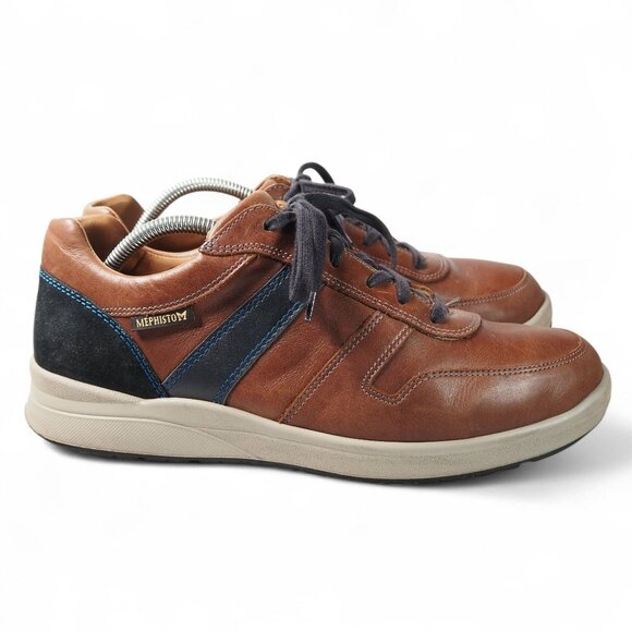 Mephisto Vido Casual Leather Sneakers Men's 9 Chestnut Brown Walking Comfort - Picture 4 of 13